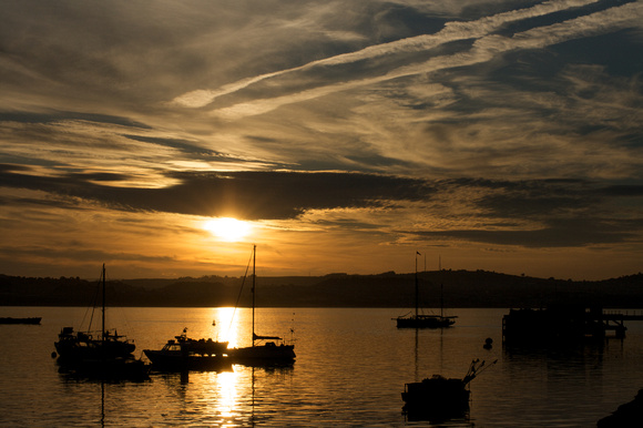 Contrails at Sunset