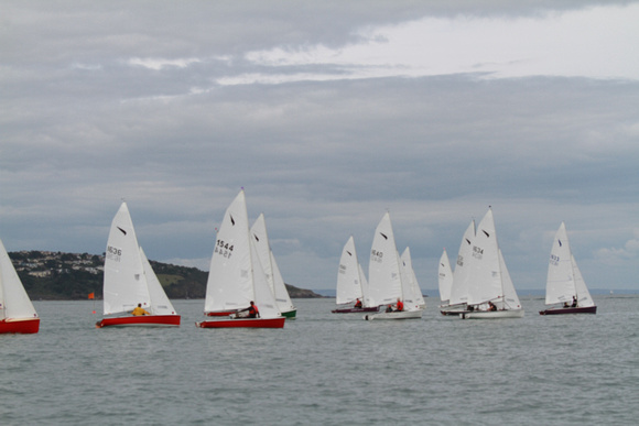 Mirror Dinghies competing at Brixham in the European Championships