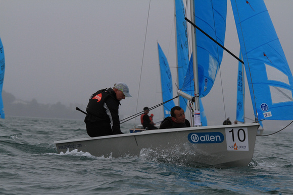 Enterprise Dinghies competing on day 1 of their National Championships at Brixham